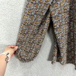 Wonderly Top Womens Large Brown Floral Long Sleeve Square Neck Dark Feminine Photo 2