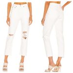 AGOLDE  Riley High Rise Straight Crop Jeans Veil White Distressed Womens Size 24 Photo 1