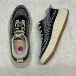 DV Dolce Vita Sneaker Lace Up Shoes White Blue Woven Elevated On the Go NEW 8.5 Photo 0