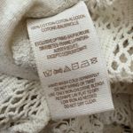 Free People  Patches of Lace Henley  Crochet Back Shirt Ivory Long Sleeve M Photo 5