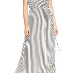 Bardot New Black & White Adie Stripe Midi Wrap Dress Size Small Photo 0
