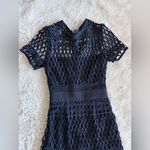 Self Portrait Black Cut Out Lace Layered Midi Dress Size 0 Photo 2