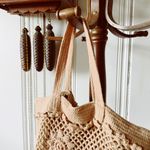Handmade Crochet Knit Boho Handbag Purse Tan Photo 2