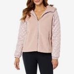 Kate Spade  Light Pink Mixed Media Hooded Quilt Coat Photo 2