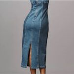 Anthropologie Pilcro  Square-Neck Corset Denim Midi Dress Small Photo 2