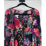Andrée Andree by Unit Dark Romantic Floral Peasant Blouse Size1X Plus Long Sleeve Flowy Photo 5
