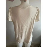 Ann Taylor Women's  Factory White Ruffle‎ Sleeve T-Shirt Size M Cute! Photo 3
