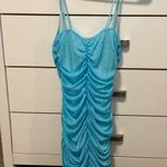 Lucy in the Sky Blue Ruched Sequin Mini Dress Photo 2