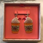 Betsey Johnson nwt Pumpkin Spice Frozen Latte Whipped Cream Cup Dangle Earrings Photo 3