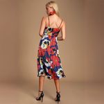 Lulus All About Love Royal Blue Floral Print Midi Dress Size XS Photo 1