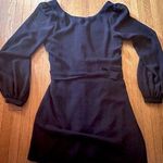 ASOS Black Dress with Bishop Sleeves and Adjustable Sash, Size 6 Photo 0