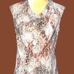 Kasper Ecu snake print cowl neck sleeveless top! Brown Size undefined Photo 0