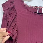 Knox Rose NEW Women's Eyelet Long Sleeve Blouse Antique Berry Size XXL Photo 7