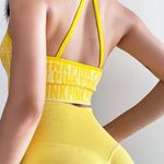 PINK - Victoria's Secret PINK Graphic Padded Crop Top Cross Front Bra Custom Made in Blue Yoga Sports Bra Photo 49