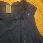 Terra & Sky  Plus 0X 14W‎ Navy Blue Peasant Tank Top Empire Waist Sleevele… Photo 3
