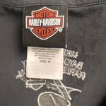 Harley Davidson  Size Medium Womens Black Tank Embroidered Paisley Biker Photo 3
