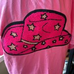 Gildan NWT Hot Pink Bling Cowboy Hat Tee Shirt Top Size Small Photo 1