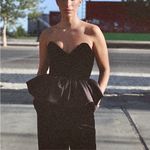 ZARA  NWT velvet satin peplum corset bubble sweetheart strapless black tube top Photo 10