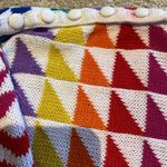 LB Diffusion VTG Geometric Rainbow Linen Raime Puff Sleeve Neck Button Detail 1X Yellow Photo 4