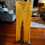 Jealous Tomato  Faux Leather Gold wide leg Pant sz l 8/10 Photo 10