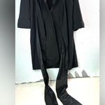 ASOS  12 Classic Wrap Satin Trim Mini Dress - Black Formal Photo 0