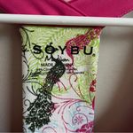 Soybu  Athletic Dress and Matching Cardigan Size Medium Pink and Lime Green Photo 2