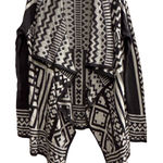 TOPIN Womens Geometric Aztec Print Waterfall Cardigan Sweater Black White M Size M Photo 0