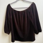 Boston Proper  Brown Velvet  Off The Shoulder Top Boho Party Size Small Photo 0