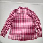 Gap  Gingham Button-Up Shirt Cotton Hot Pink and White Checkered Top Blouse XL Photo 2