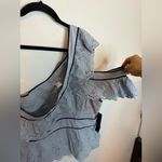 Venus Nwt Blue Eyelet One Shoulder Ruffle Blouse Photo 4