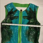 Versace  Dress Tropical Green and Blue Sleeveless Sequin Dress Photo 8