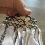 frame denim Frame white and black embroidered ruffle trim halter top. Size L Photo 8