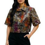 D & Y Metallic Silver Purple Cropped Jacket Size S Photo 0