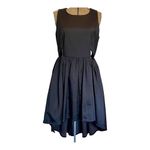 FRANCESCAS CUT OUT HIGH LOW MIDI FIT AND FLARE BLACK DRESS SIZE MEDIUM Photo 1