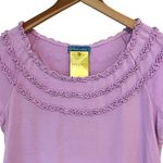 Fresh Produce Rib Island Top Women’s Large Orchid Lavender Ruffle Cotton NWT $46 Photo 1