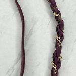 Purple Faux Suede Gold Tone Chain Woven Tie Belt One Size OS Photo 4