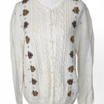 Vintage Knit Cardigan Sweater White Size L Photo 0