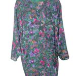Victoria's Secret Vintage Gold Label Green Floral Dressing Down 90s Size M/L Photo 1