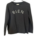 Madewell Black Bien Fiat Crew Neck Long Sleeve Cotton Sweatshirt Women Sz S Photo 0