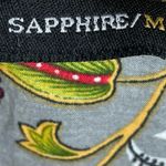 Sapphire Tunic Top Beaded Floral Pakistan Gray Long Sleeve Drawstring Cotton Med Photo 6