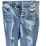 Wild Fable “highest rise straight” light wash button fly distressed jeans Sz 4 # Photo 4