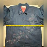 Alfred Dunner Alfred‎ Dunner Plus Size Jacket Stretch Country Denim Embroidered Floral NWOT 16 Photo 4