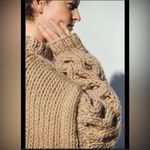 I love Mr. Mittens honey high neck taupe chunky sweater size XS/S 100% wool Photo 1