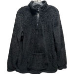 Christopher & Banks Gray Sherpa 1/4 Zip Up Pullover Size L Long Sleeve Pockets Photo 0