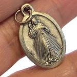 Divine Mercy Pray for Us Jesus I Trust In You Silver Tone Italian Italy Photo 1