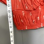 Urban Outfitters  Red Floral Kristy Scoop Neck Ruched Summer Boho Crop Top M Photo 5