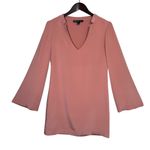 Elizabeth and James  Silk Long Sleeve Sheath Dress Bell Sleeve Romantic Sz 4 Rose Photo 7
