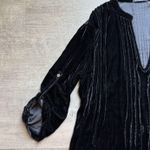 CP Shades Regina Crushed Velvet Pintucked Roll Tab Sleeves Rayon Silk Dress Sz S Photo 4