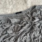 KKIBO Baby Alpaca Gray Fringe Knit Boatneck Sweater S/M Size M Photo 4