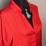 Lush Clothing NWT LUSH Women’s Relaxed Fit Fiery Red Pullover Dressy Henley Blouse Photo 3